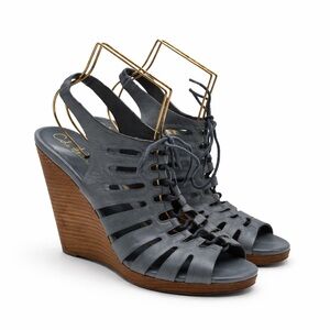 Cole Haan Nike Air Skye Lace Up Strappy Gladiator Wedge Size 10B